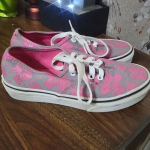 Vans kids size 2 tropical hibiscus print